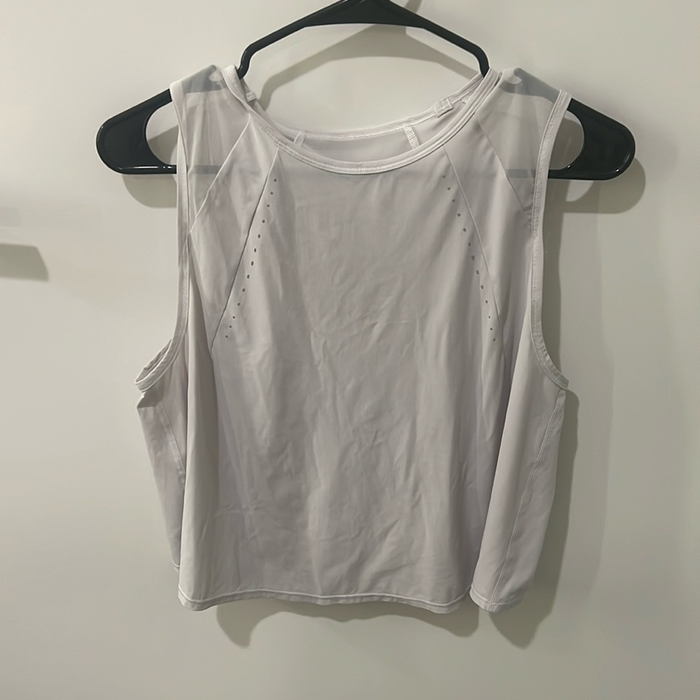 Lulu mesh white tank top size 8